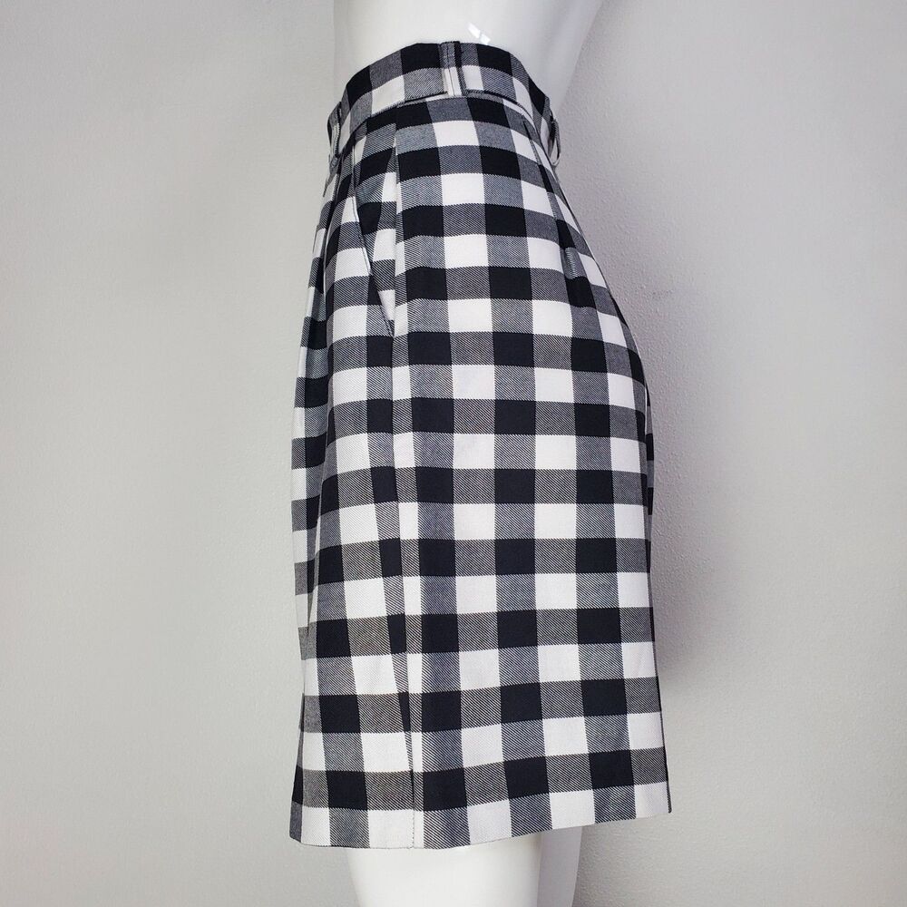 Vintage 90s Stringbean Black & White Gingham Bermuda Shorts - Picture 2 of 7